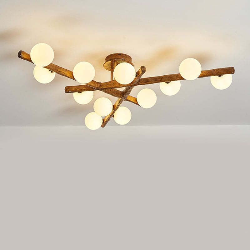 Japanese Branch Dome Orb Ceiling Light