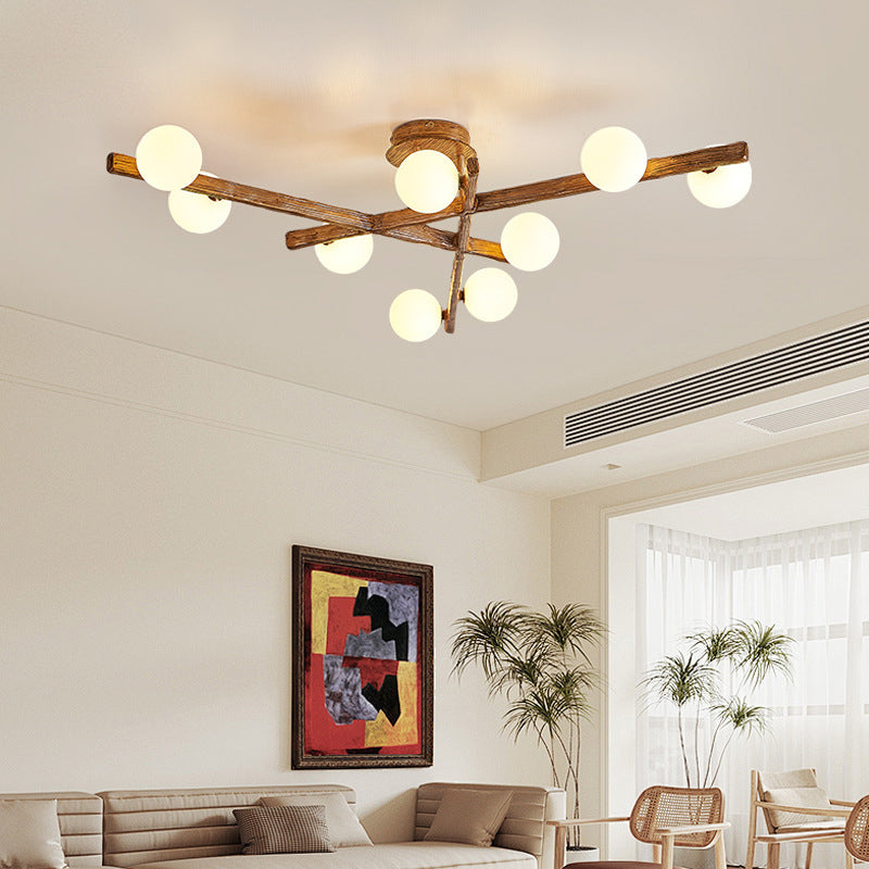Japanese Branch Dome Orb Ceiling Light