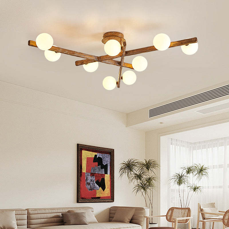 Japanese Branch Dome Orb Ceiling Light