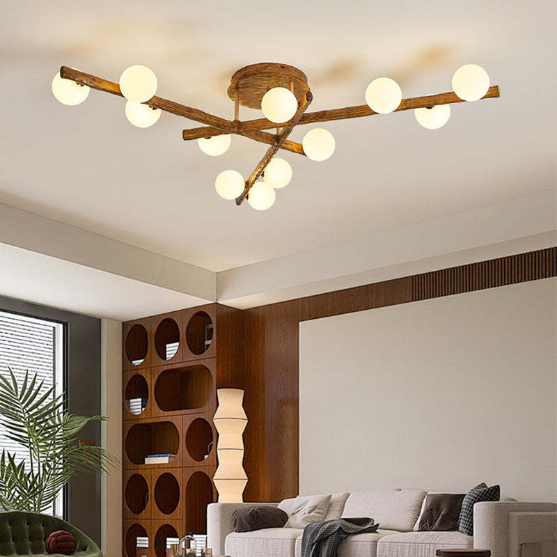 Japanese Branch Dome Orb Ceiling Light
