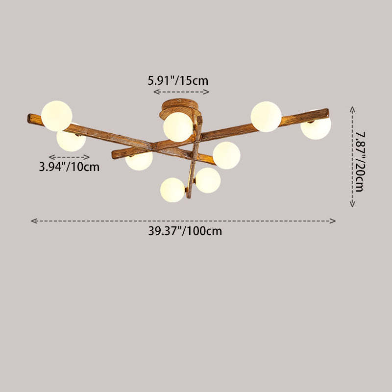 Japanese Branch Dome Orb Ceiling Light