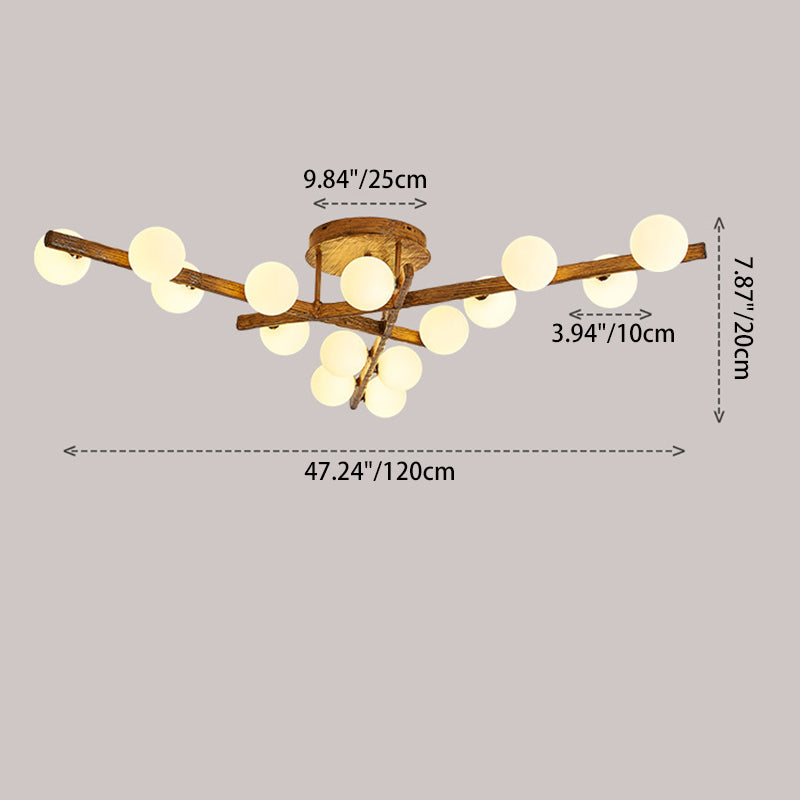 Japanese Branch Dome Orb Ceiling Light