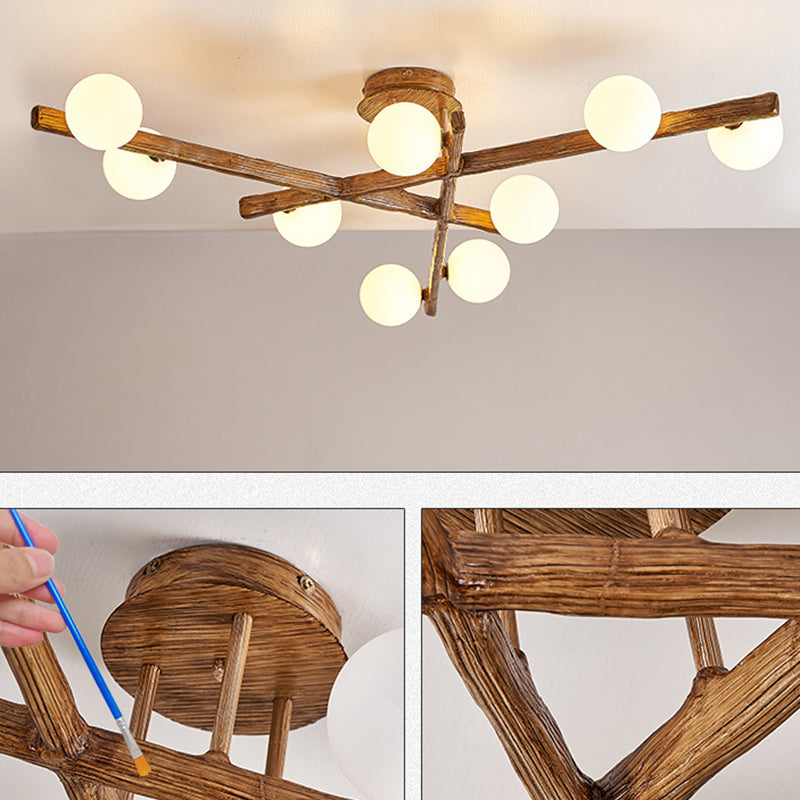 Japanese Branch Dome Orb Ceiling Light