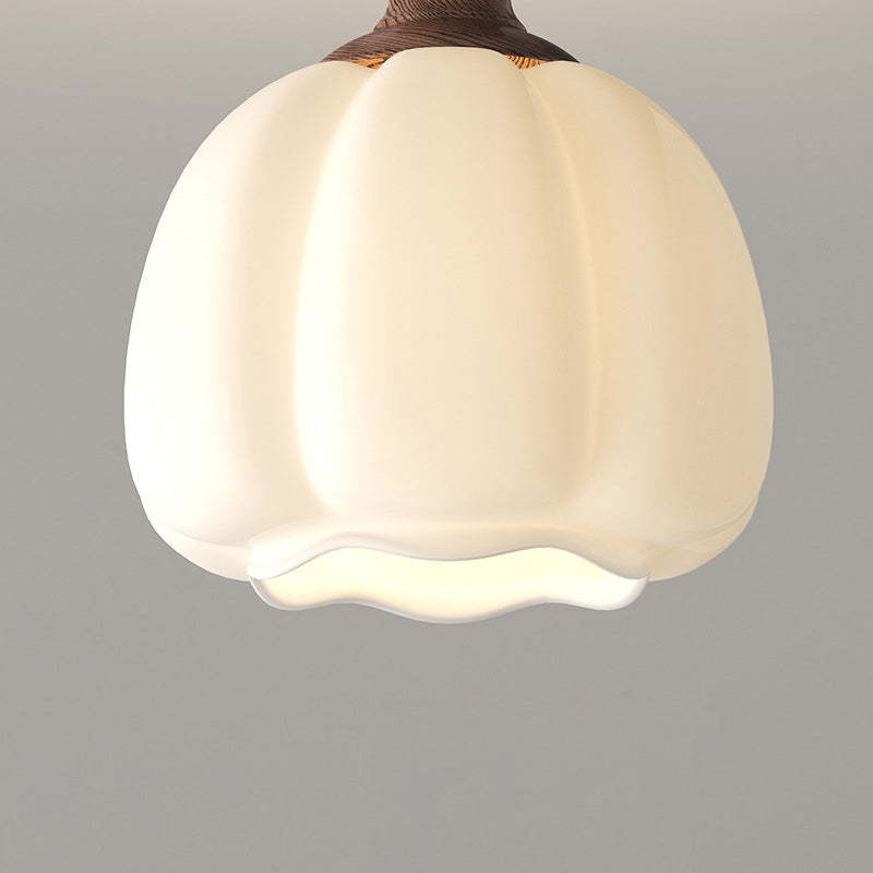 French Glass Semicircle 1-Light Ceiling Light