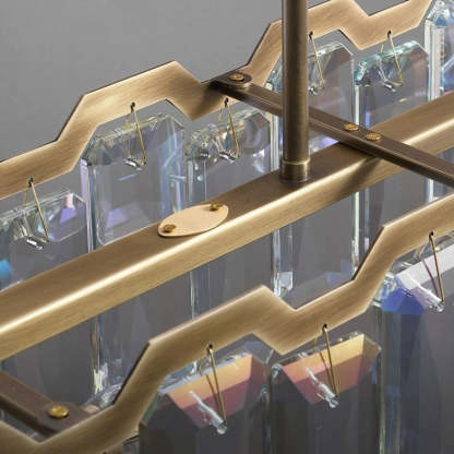 Modern Block Crystal Island Chandelier