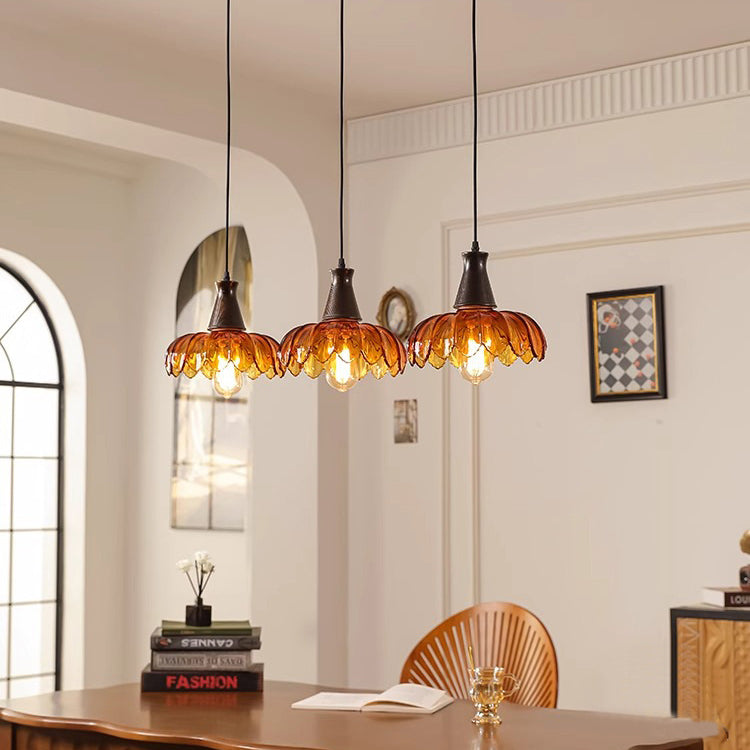 Oak traditional flower linear chandeliers — 8.27" H x 31.5" Dia x 47.24" L / 220V-240V (UK/AU)