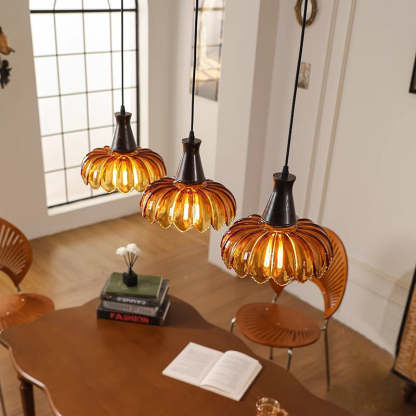 French Flower Linear Ash Glass Chandelier