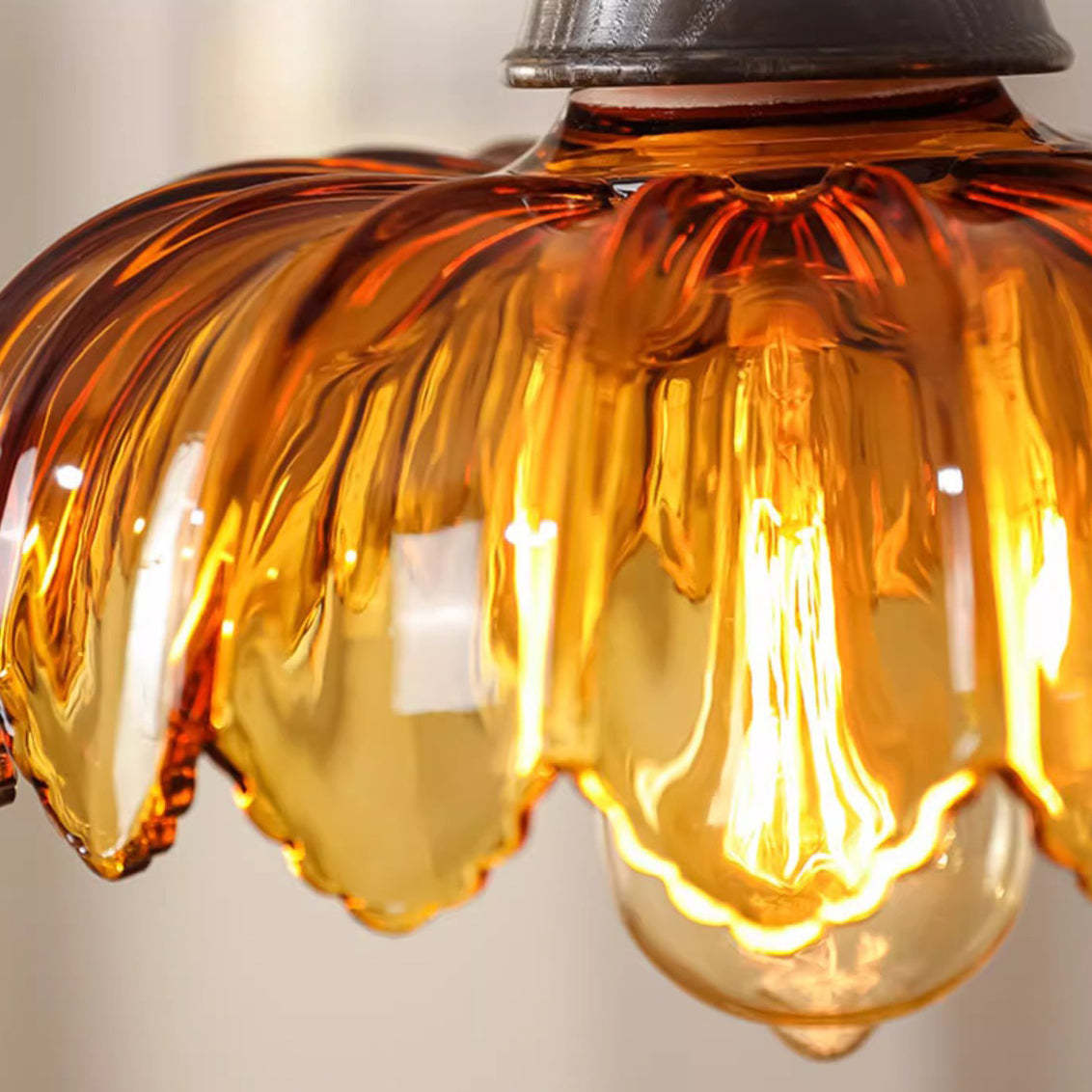 French Flower Linear Ash Glass Chandelier