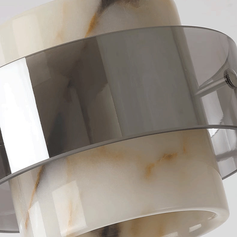 Scandinavian Cylinder Marble Glass Chandelier
