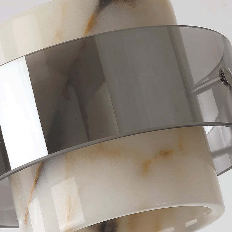 Scandinavian Cylinder Marble Glass Chandelier