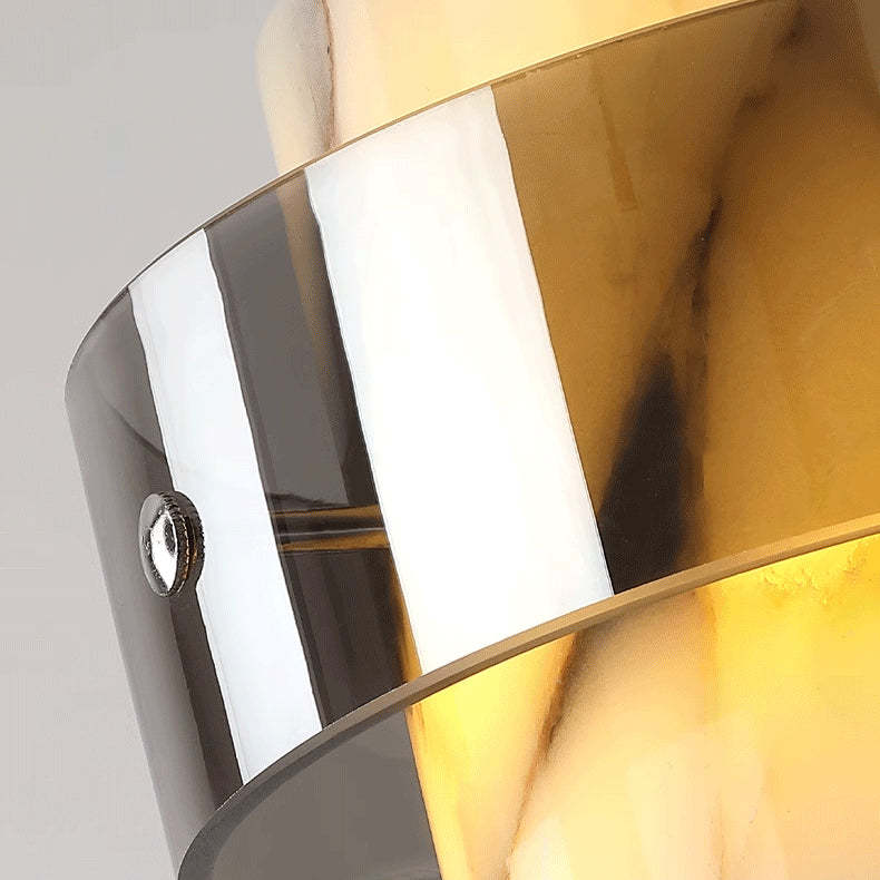 Scandinavian Cylinder Marble Glass Chandelier