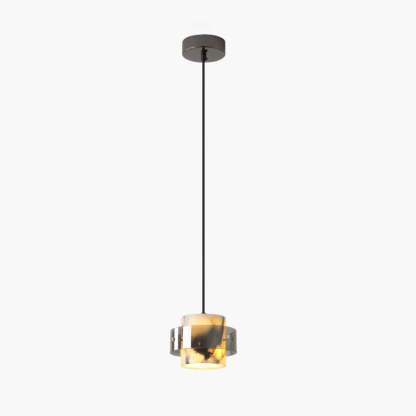 Scandinavian Cylinder Marble Glass Chandelier