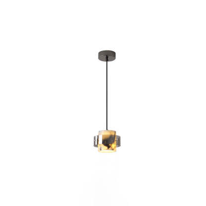 Scandinavian Cylinder Marble Glass Chandelier