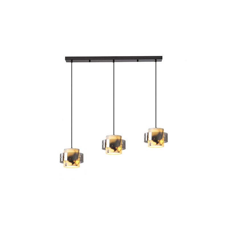 Scandinavian Cylinder Marble Glass Chandelier