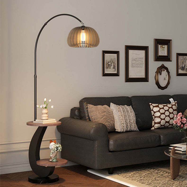 Nordic Pumpkin Wood Iron Floor Lamp