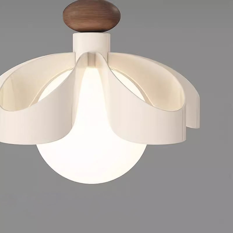 Nordic Cream Flower Iron Orb Chandelier