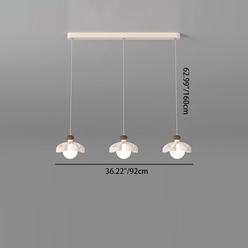 Nordic Cream Flower Iron Orb Chandelier