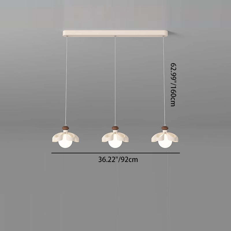 Nordic Cream Flower Iron Orb Chandelier