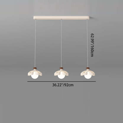 Nordic Cream Flower Iron Orb Chandelier