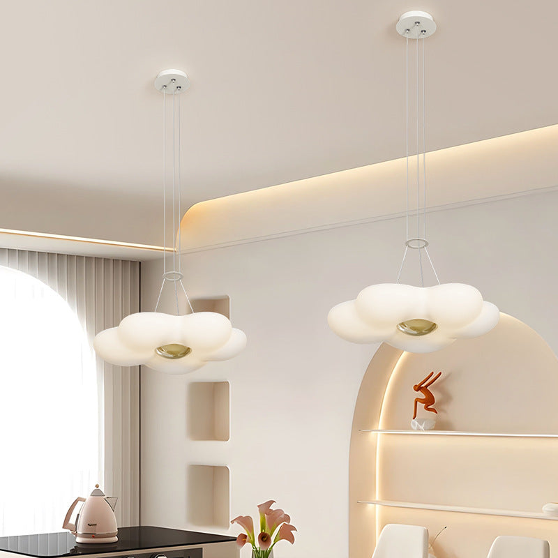 Nordic Dome Cream Flower Iron LED Chandelier