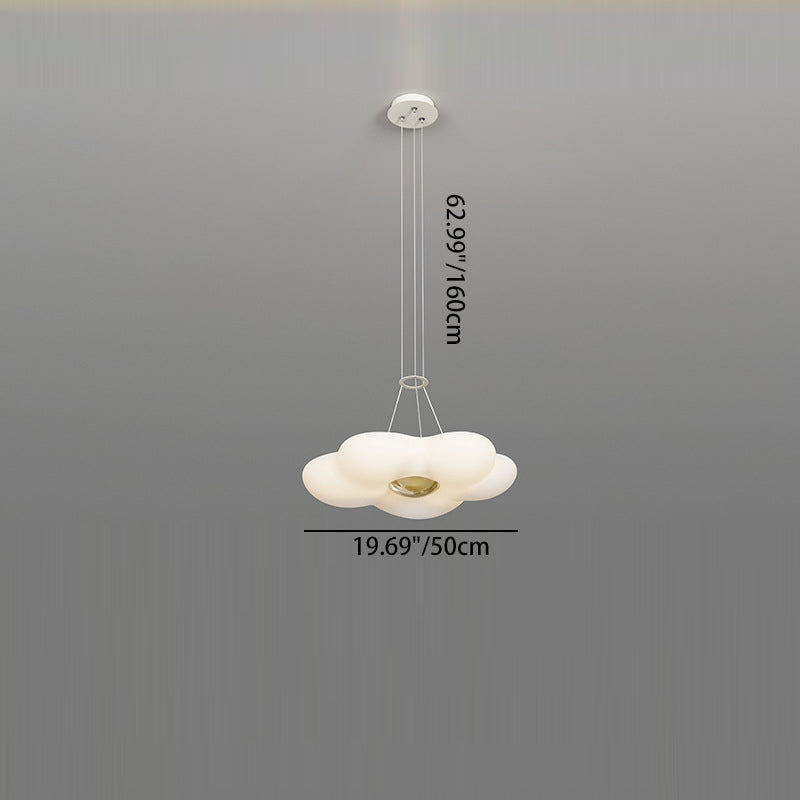 Nordic Dome Cream Flower Iron LED Chandelier