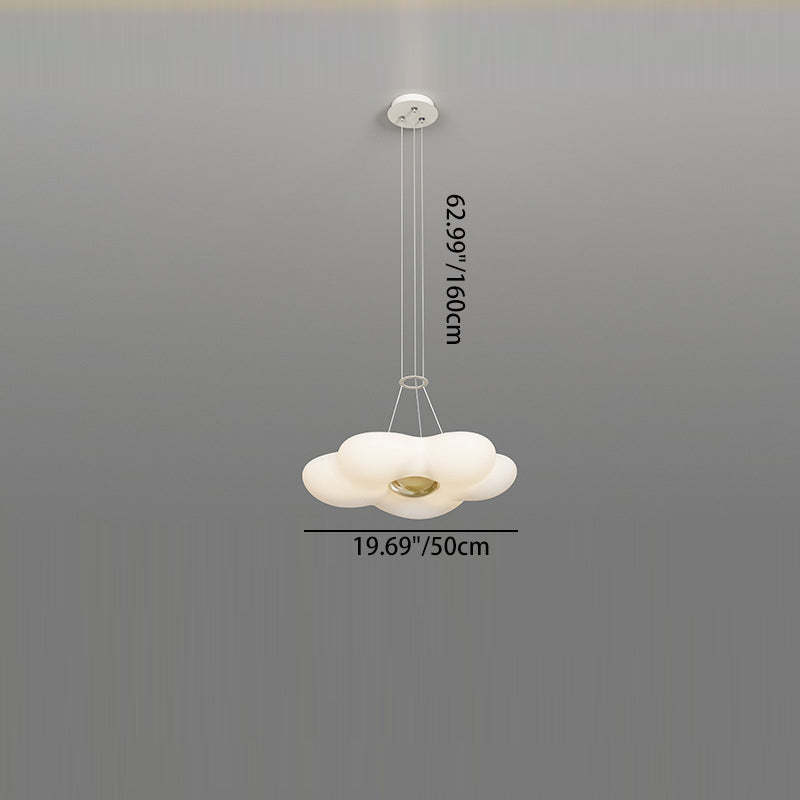 Nordic Dome Cream Flower Iron LED Chandelier