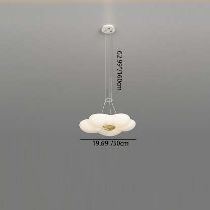 Nordic Dome Cream Flower Iron LED Chandelier