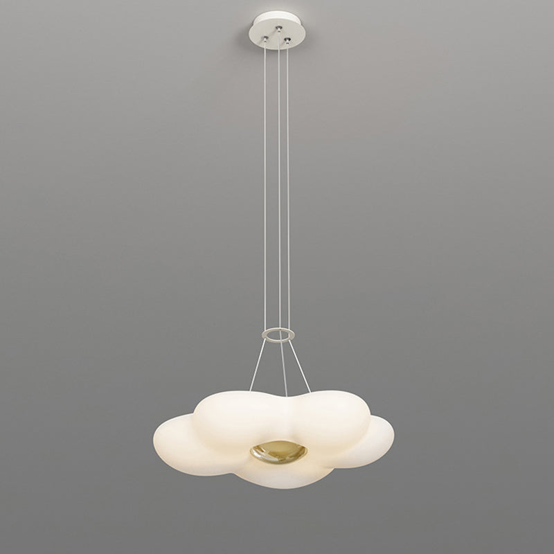 Nordic Dome Cream Flower Iron LED Chandelier