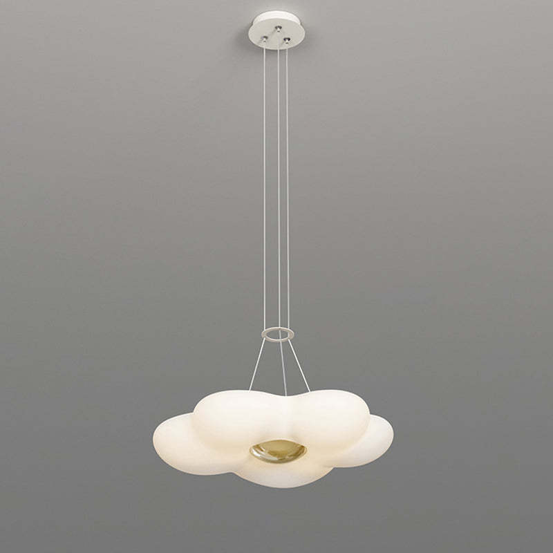 Nordic Dome Cream Flower Iron LED Chandelier