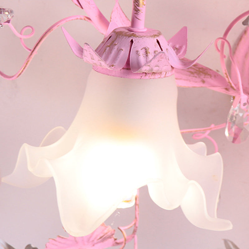 Nordic Glass Branch Flower 3-Light Ceiling Light