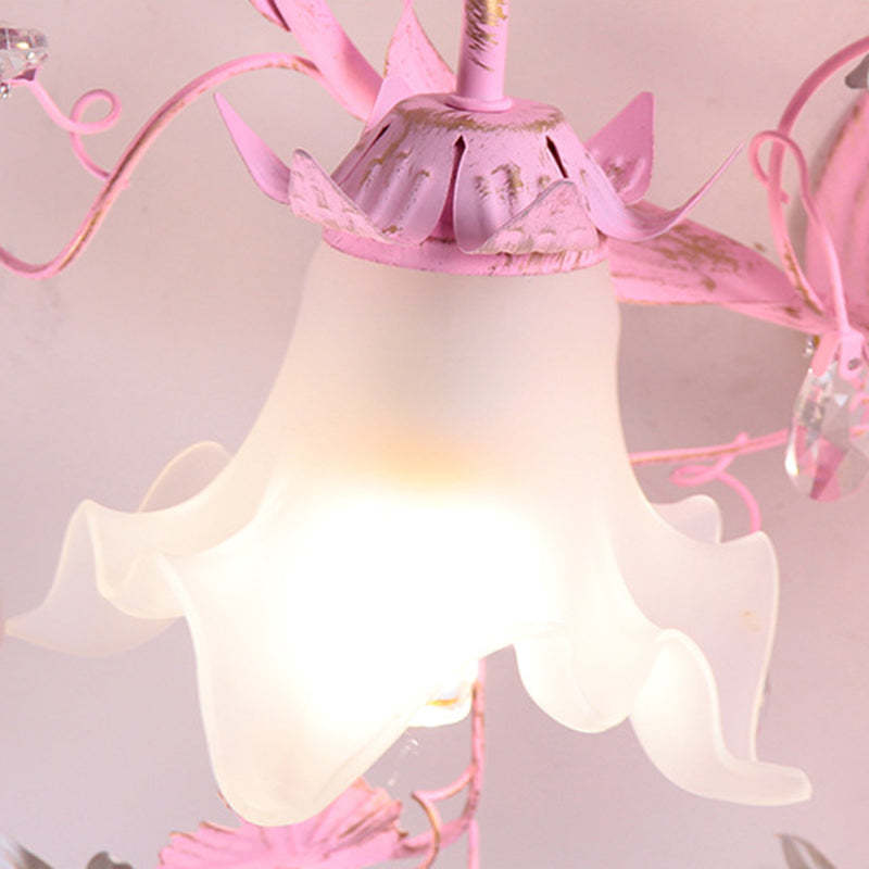 Nordic Glass Branch Flower 3-Light Ceiling Light