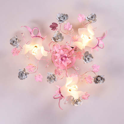 Nordic Glass Branch Flower 3-Light Ceiling Light