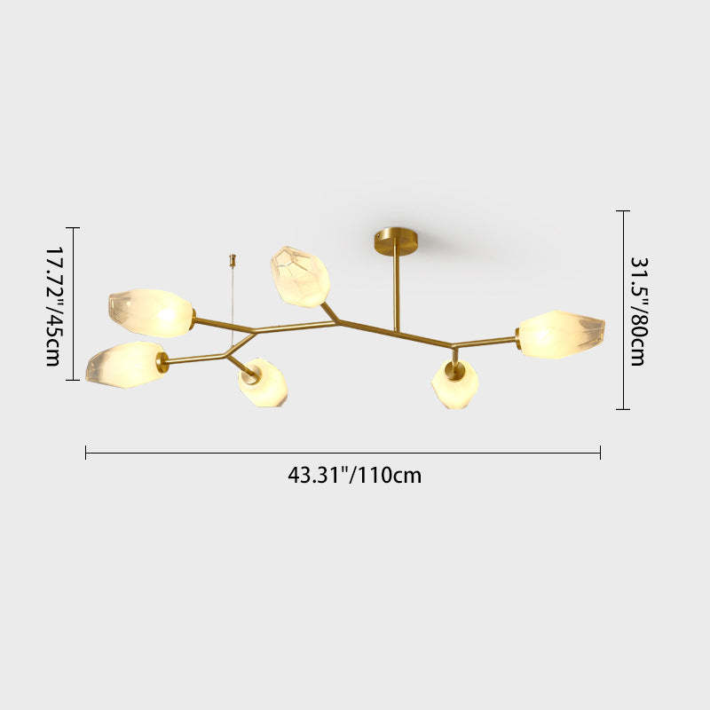 Scandinavian Glass Branch Bud Ceiling Light