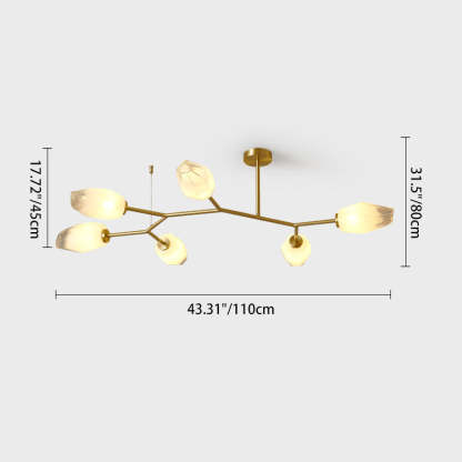 Scandinavian Glass Branch Bud Ceiling Light