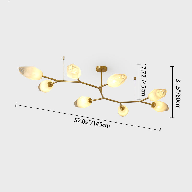 Scandinavian Glass Branch Bud Ceiling Light