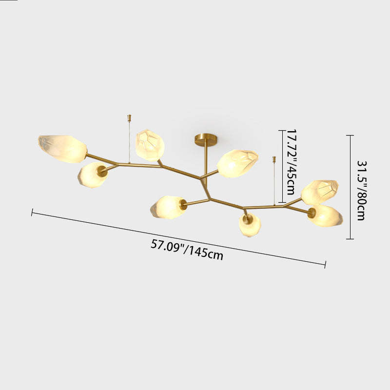 Scandinavian Glass Branch Bud Ceiling Light