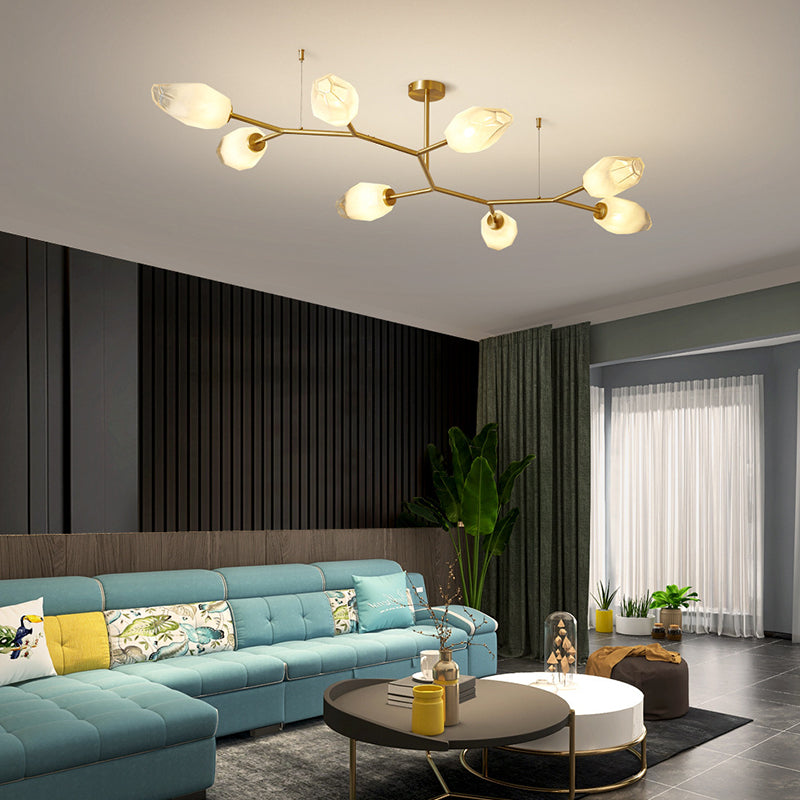 Scandinavian Glass Branch Bud Ceiling Light