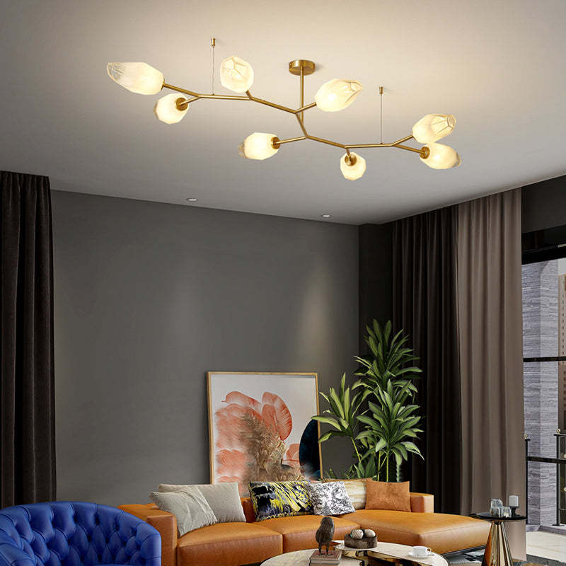 Scandinavian Glass Branch Bud Ceiling Light