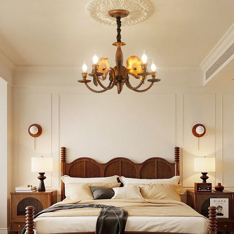 Traditional branch curved chandeliers in glass — 3-Light / 220V-240V (UK/AU)
