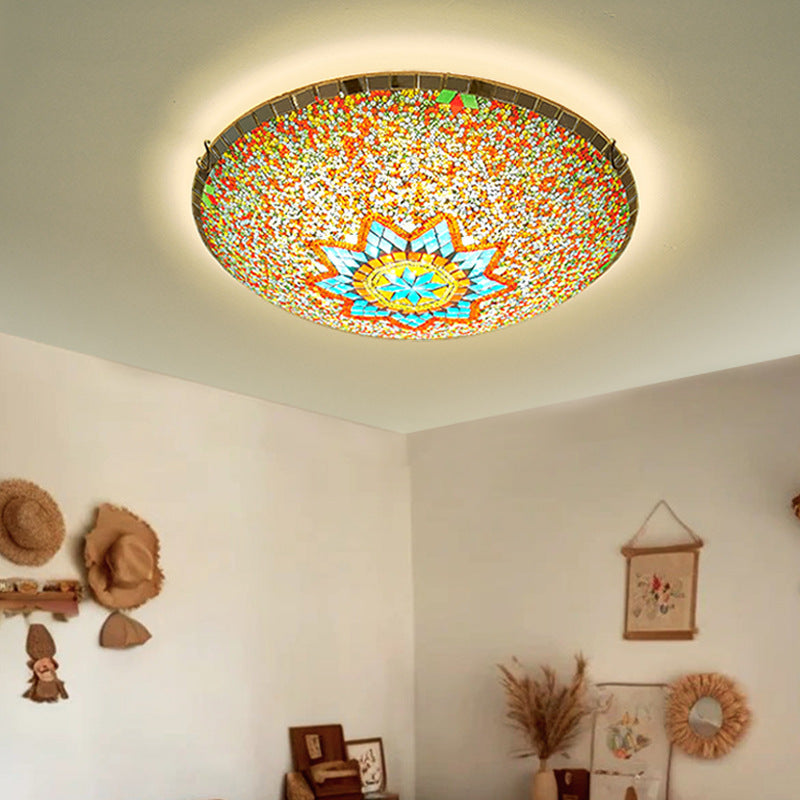 Traditional Tiffany Semicircle Flush
