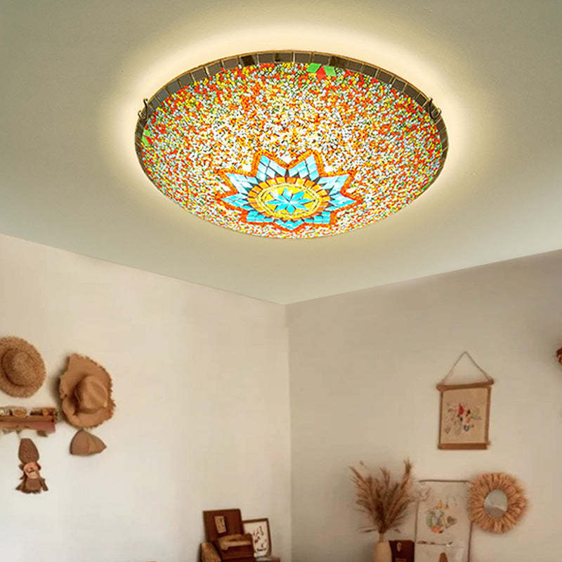 Traditional Tiffany Semicircle Flush