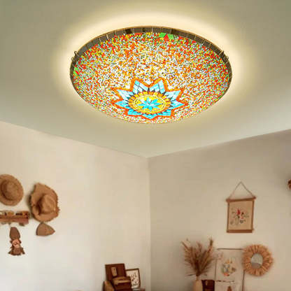 Traditional Tiffany Semicircle Flush