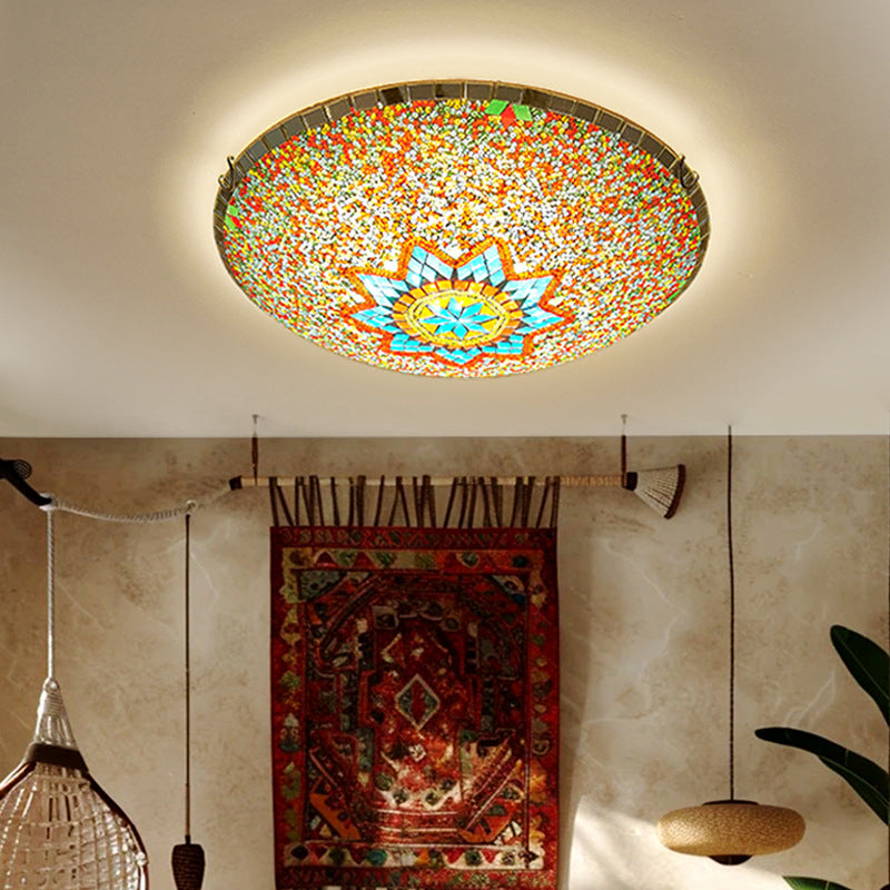 Traditional Tiffany Semicircle Flush