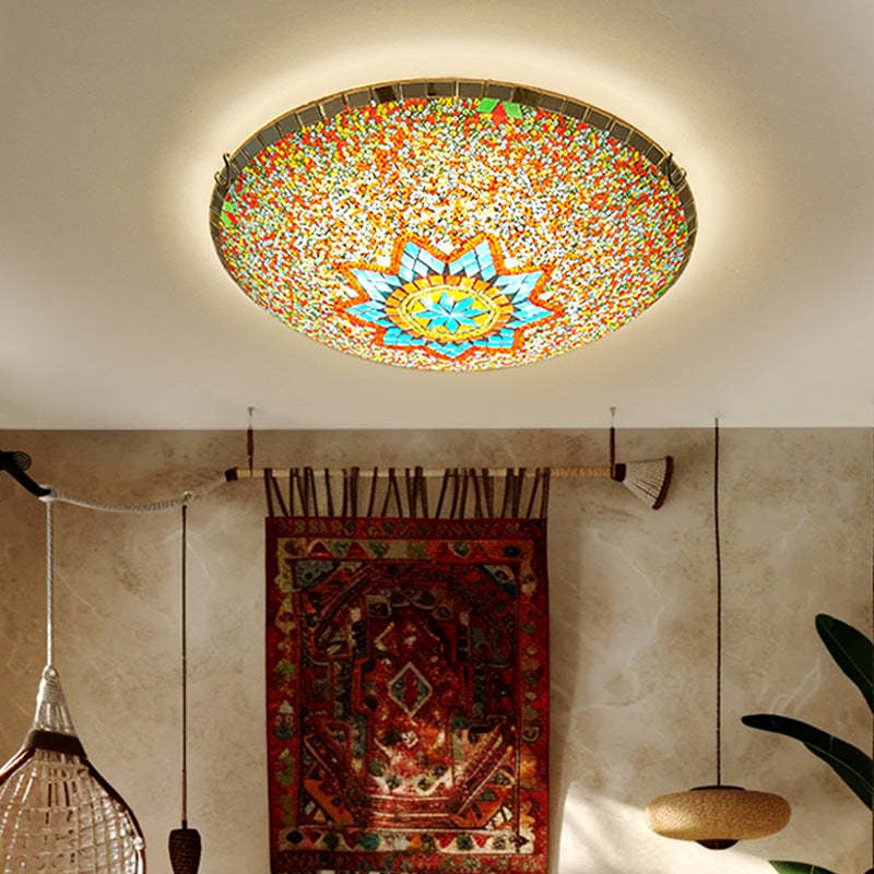 Traditional Tiffany Semicircle Flush