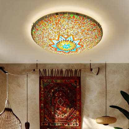 Traditional Tiffany Semicircle Flush