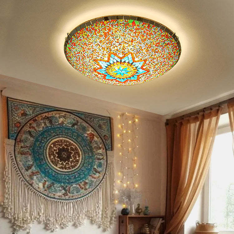 Traditional Tiffany Semicircle Flush