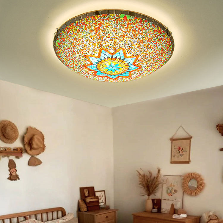 Traditional Tiffany Semicircle Flush