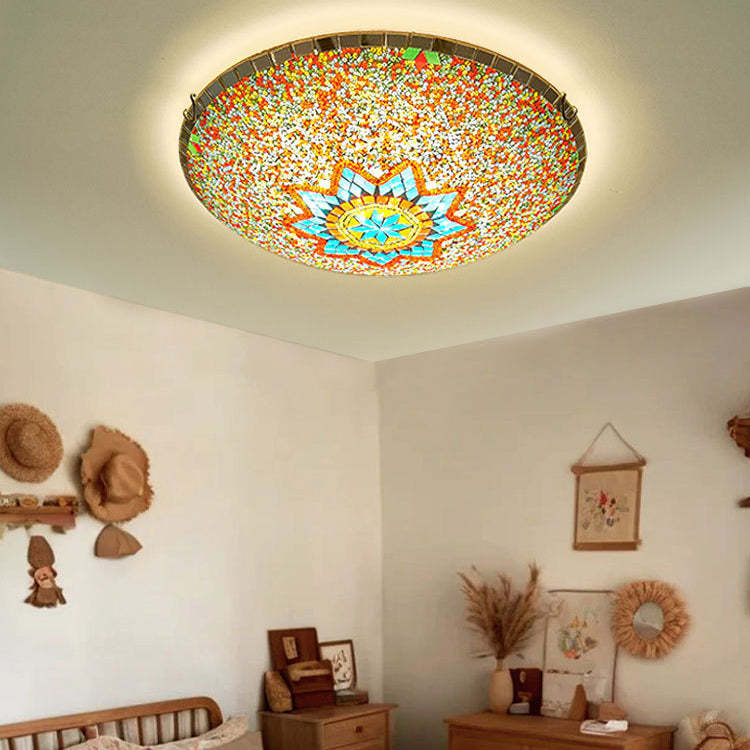 Traditional Tiffany Semicircle Flush