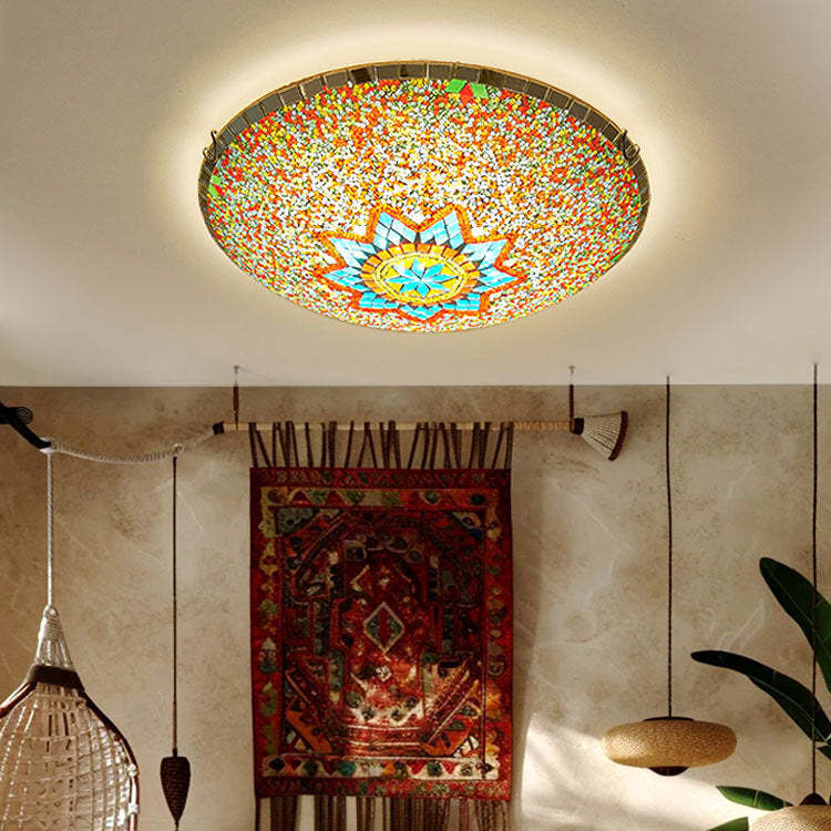 Traditional Tiffany Semicircle Flush — 220V-240V For UK/AU