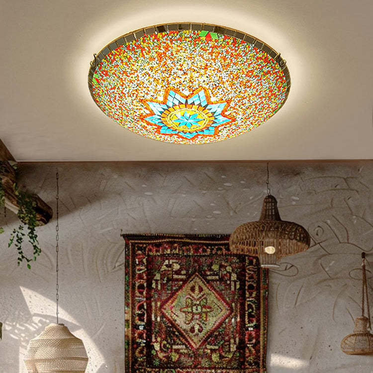 Traditional Tiffany Semicircle Flush — 110V-120V For US/CA